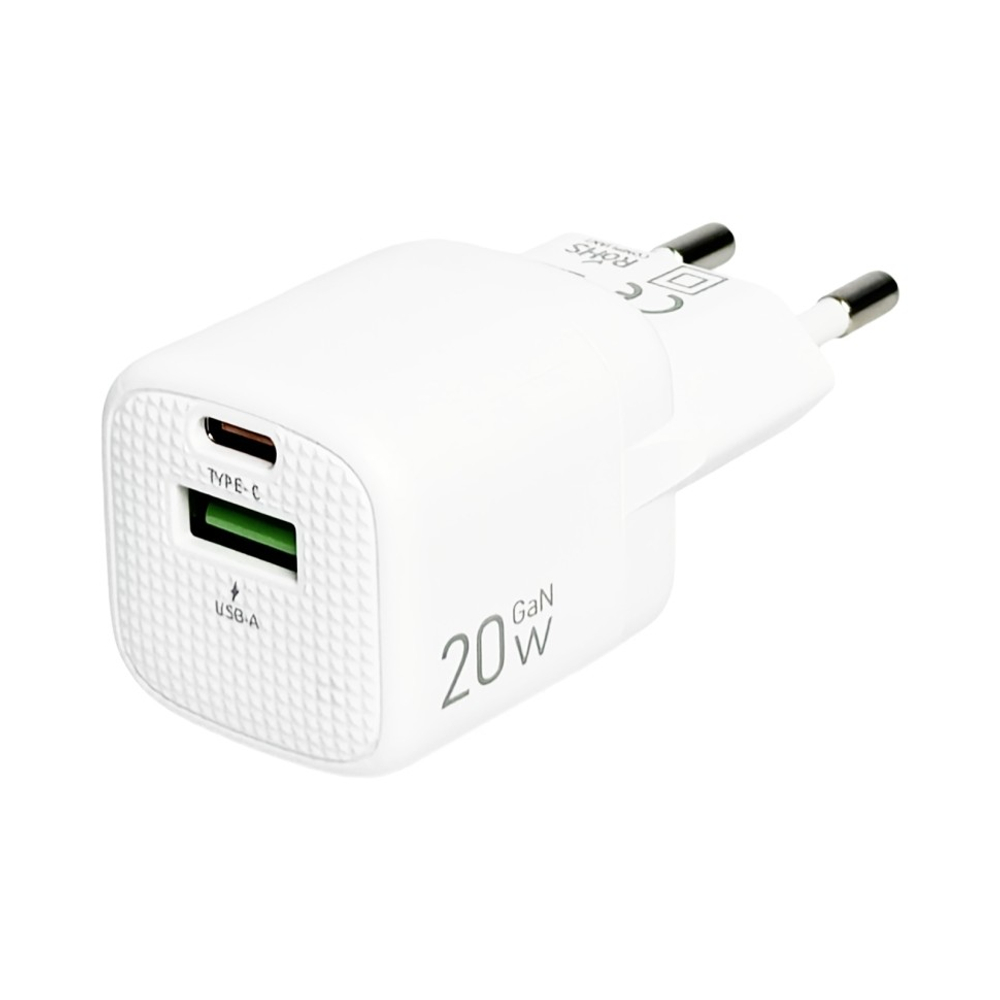 Сетевое зар. устр. Keephone Speedy 1USB+1C Gan 20W белое