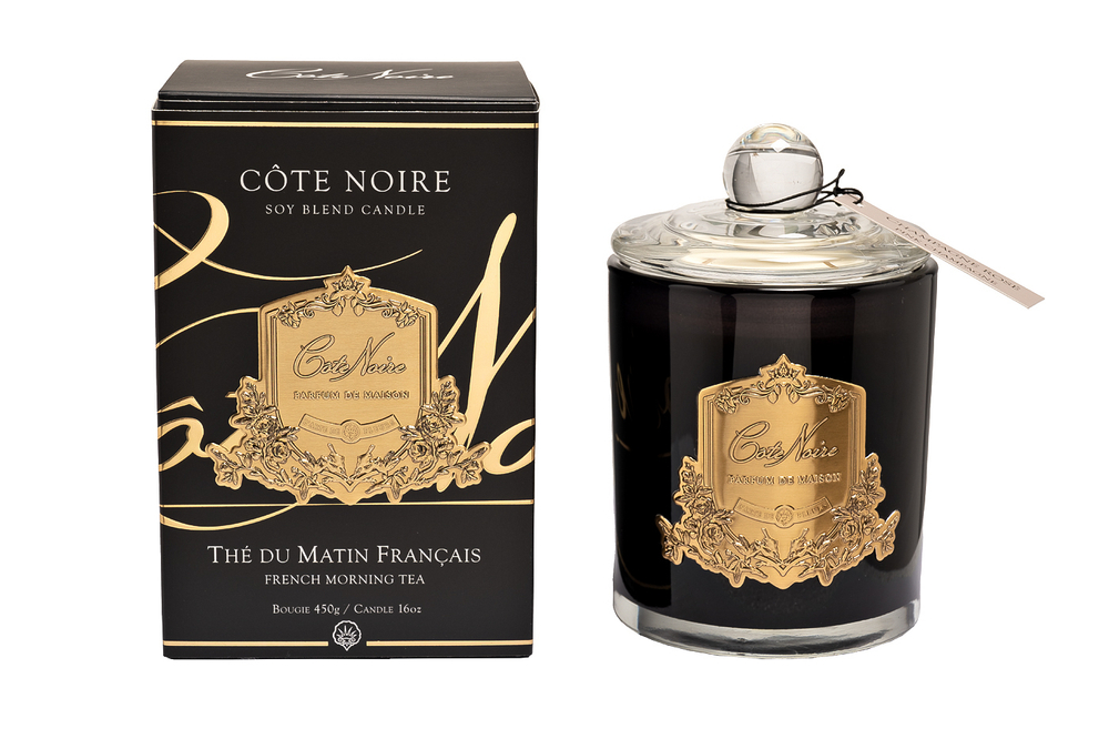 Свеча ароматическая 450г Cote Noire French Morning Tea в стакане Garda Decor