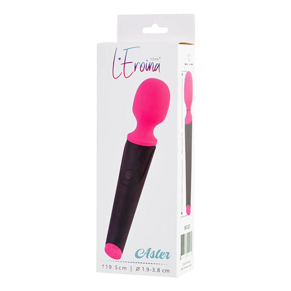 Черно-розовый вибростимулятор 19,5см ToyFa L'Eroina Aster 561023