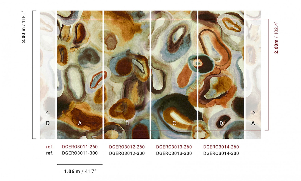 Панно Khroma Erosion Acharius Rust DGERO3011-3014
