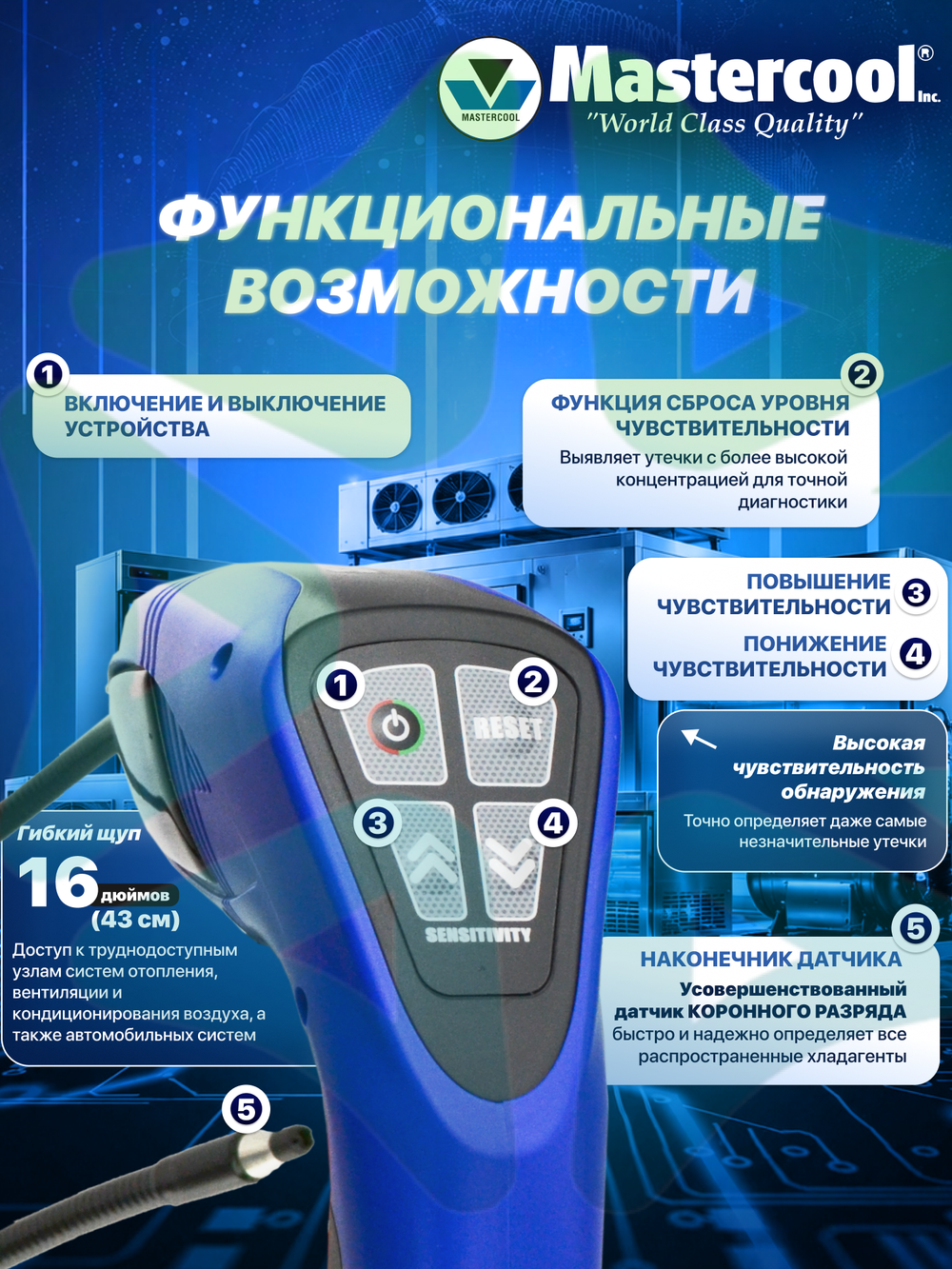  Электронный течеискатель RAPTOR 56100 для поиска утечки хладагента в пластиковом кейсе