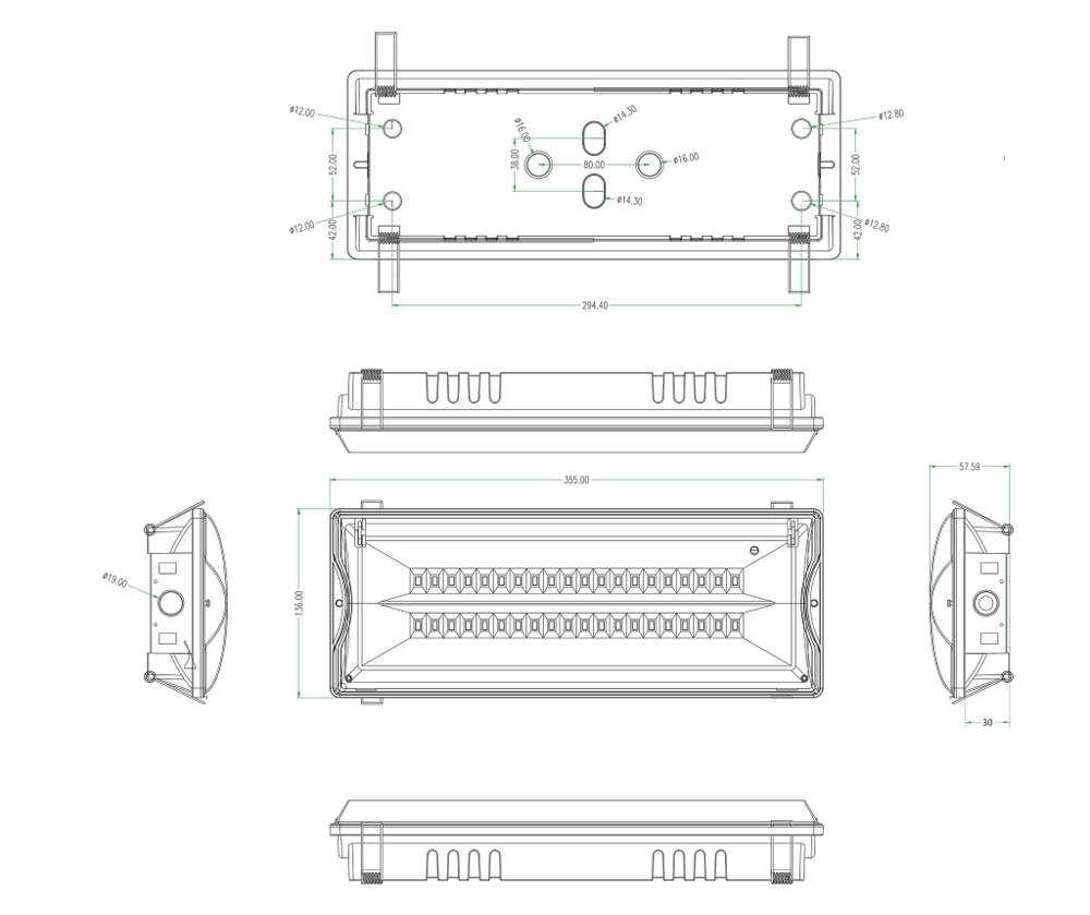 Аварийный светильник DPA-301-1-65 постоянный 40LED 3ч IP65 NiCD ЭРА Б0051843