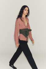РУБАШКА В ПОЛОСКУ С ПРИНТОМ И КАРМАНОМ — ZW COLLECTION — ZARA