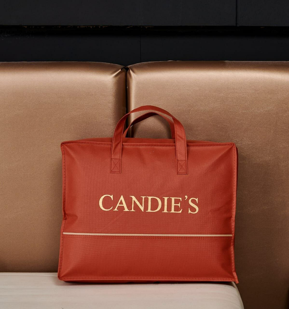 Комплект постельного белья Candies Бархатный сатин с одеялом, простыня на резинке, Темно-розовый