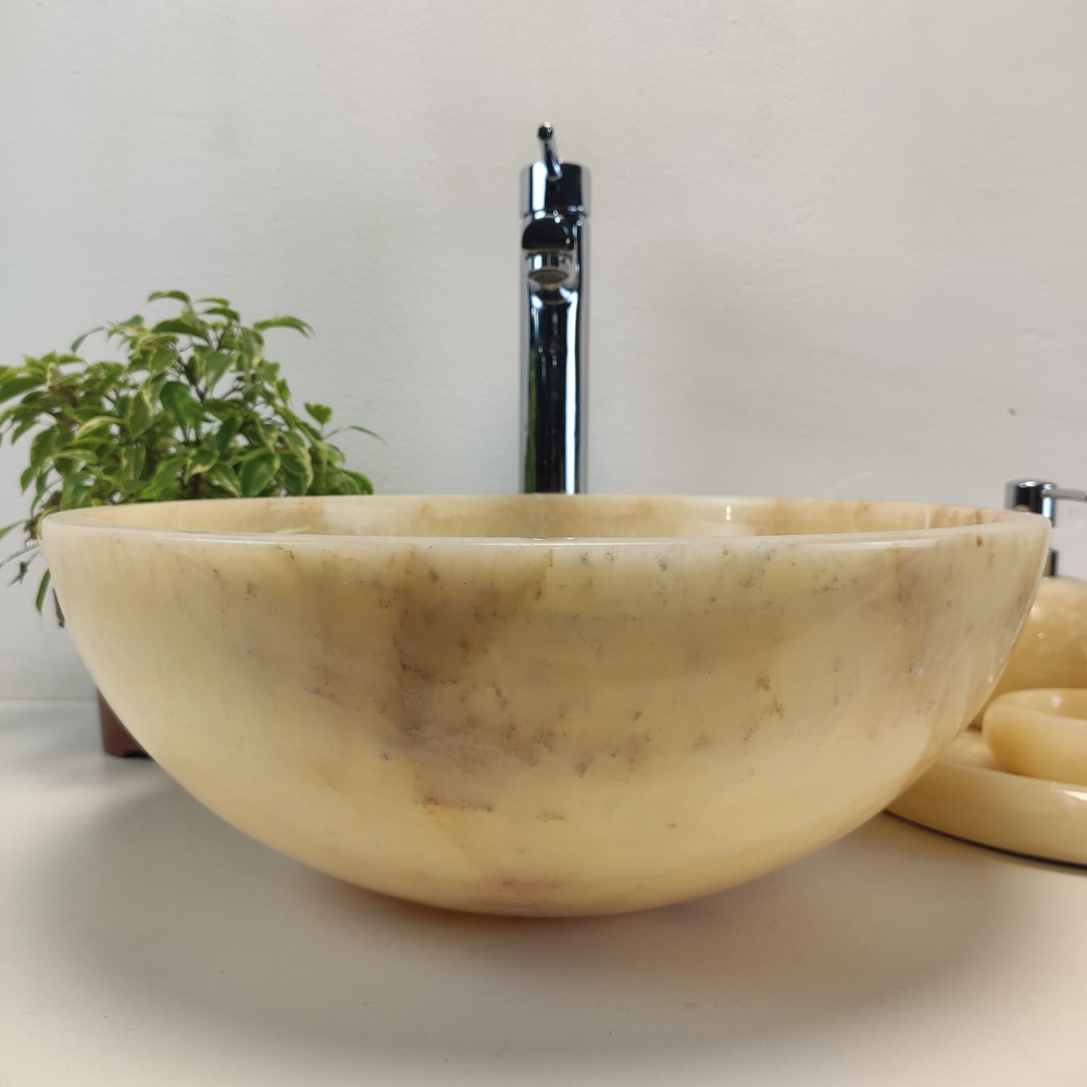 Раковина из оникса Bowl Yellow BO-61091 40x40x15 из натурального камня