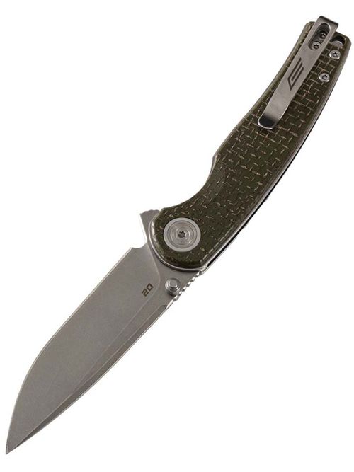 Нож складной GhostBlade Moroi, сталь D2, 58-62 HRC, Spear-point, рукоять микарта оливковая, замок Liner lock, 96 г