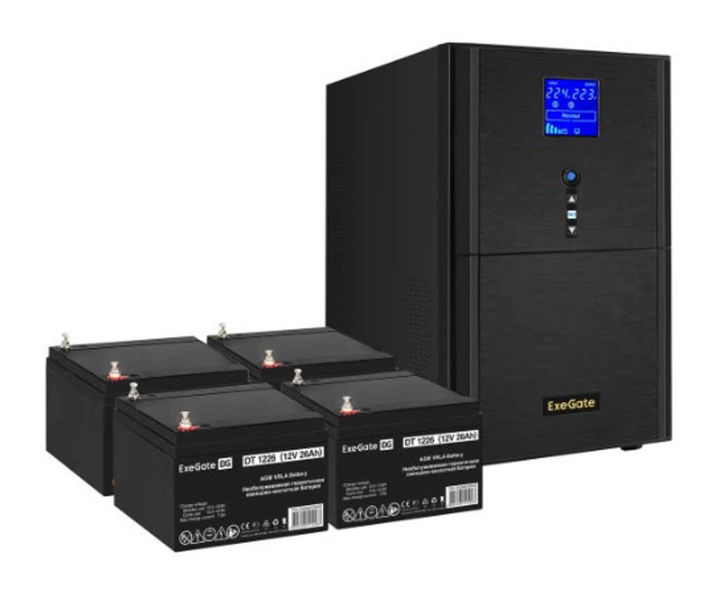 Комплект Exegate SineTower SZ-5000.LCD.AVR.2SH.1C13.T.RJ.USB