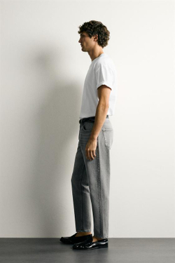 ZARA ДЖИНСЫ SLIM TAPERED, СЕРЫЙ