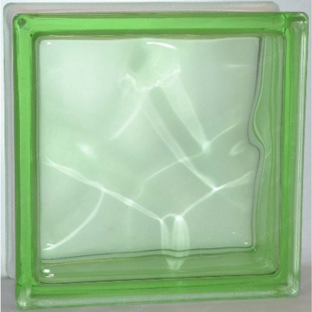 Купить Стеклоблок зелёный окраска в массе  Vitrablok  19x19x8