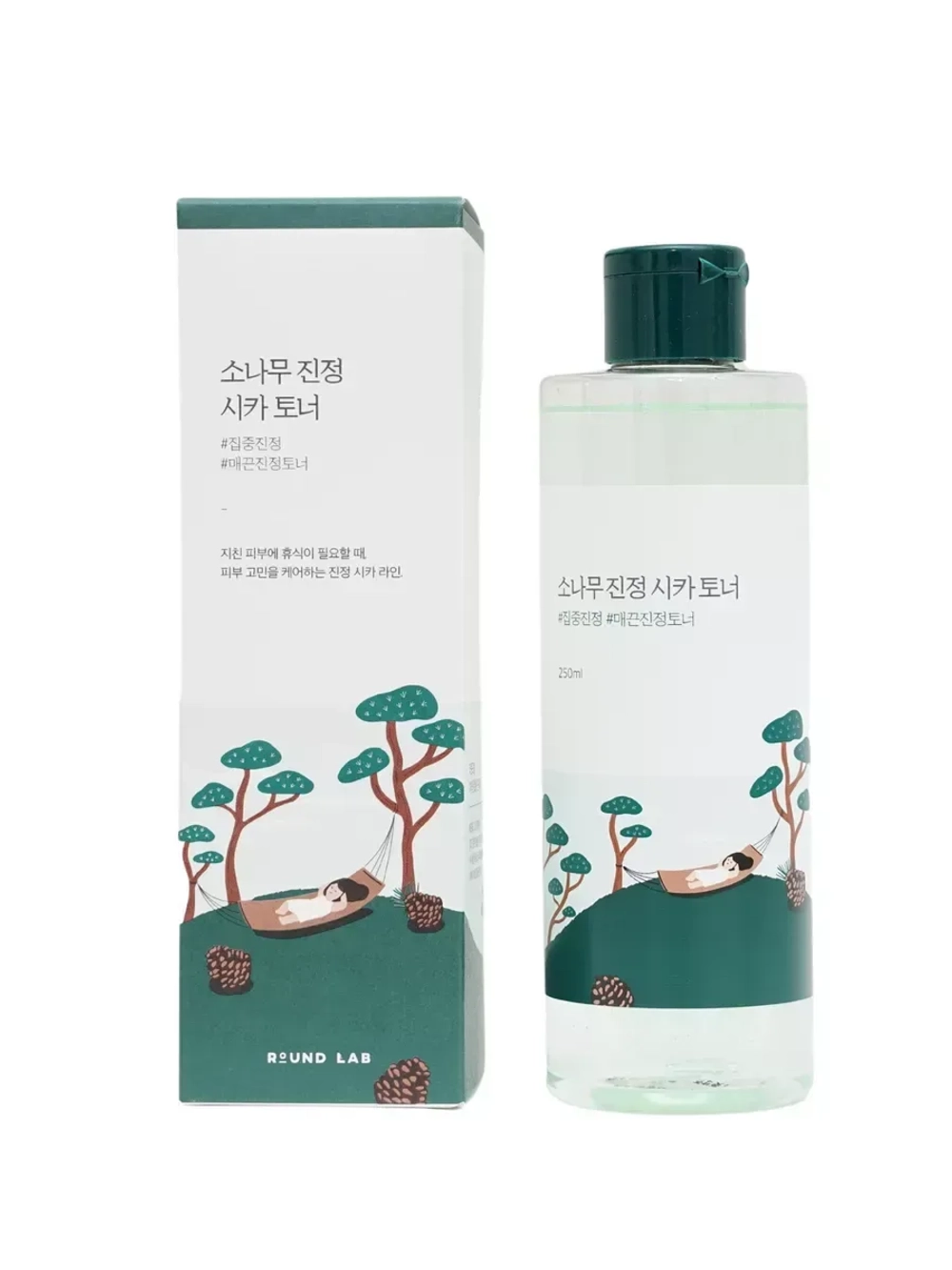 ROUND LAB Pine Calming Cica Toner 250 ml, Успокаивающий тонер с экстрактом иголок сосны