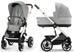 Коляска Cybex Talos S Lux SLV complete Aton B2 Steel Grey 3 в 1 Stone Grey с дождевиками