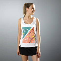 Женская теннисная майка Quiet Please Paris Coeur Tank Top Women - White, Multicoloured