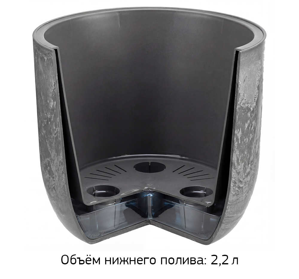 Кашпо МИКРИТ D=280см 7,8 л со вставкой 28*28*25,5 см М3267
