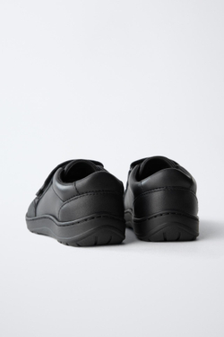 ZARA КОЖАНЫЕ ТУФЛИ BAREFOOT, ЧЕРНЫЙ