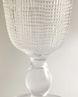 ZARA HOME БОКАЛ ДЛЯ ВИНА ИЗ РЕЛЬЕФНОГО СТЕКЛА, ПРОЗРАЧНЫЙ