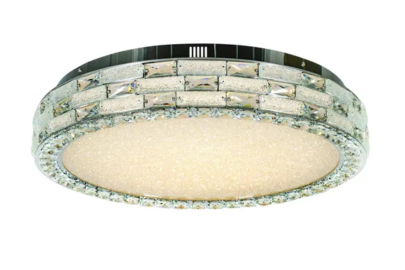 Люстра потолочная светодиодная NewRgy 6065R/160W CHROME+CLEAR, 160 Вт, хромированная и прозрачная