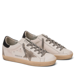 Golden Goose Super-Star distressed sneakers Super Star with grey heel tab and metal stud lettering