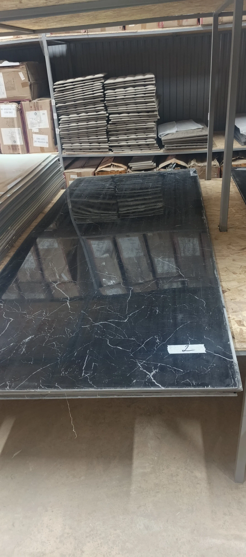 Бамбуковая панель "Мрамор черный" / "Marble black" 5мм 3000х1220мм (брак)