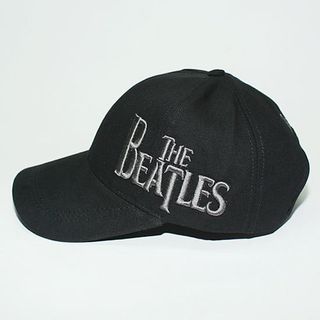 Бейсболка 3D вышивка The Beatles серая надпись (059)