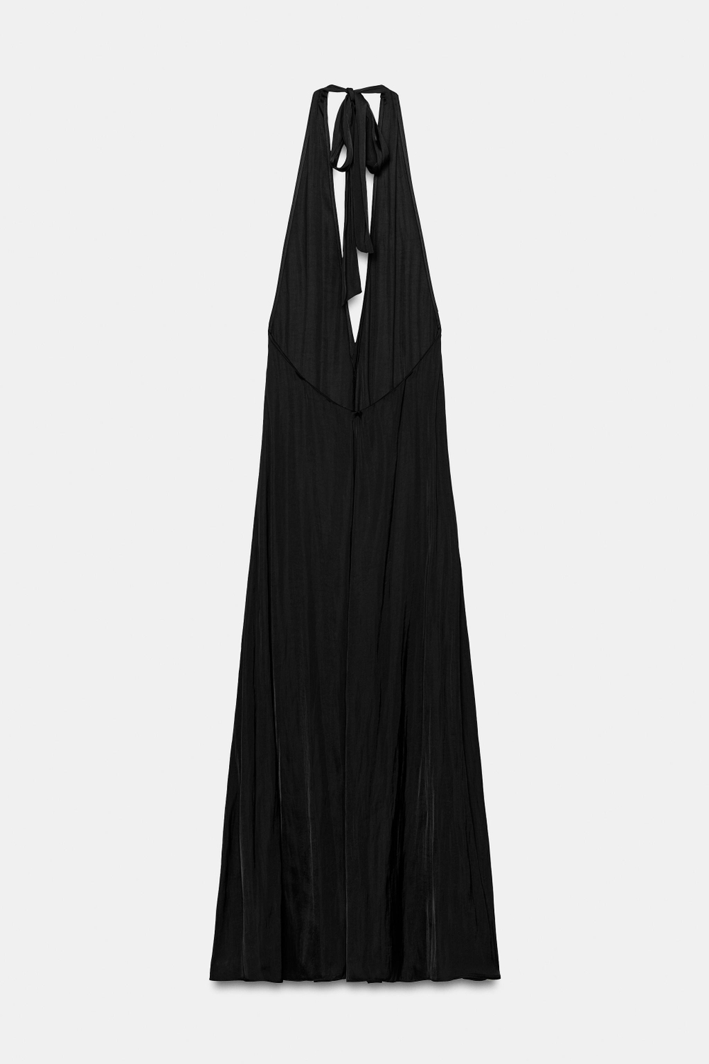 АТЛАСНОЕ ПЛАТЬЕ МИДИ С ВОРОТНИКОМ-ХАЛТЕР — ZARA