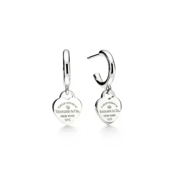 Серьги Return to Tiffany Hoop в серебре с бриллиантами, размер mini