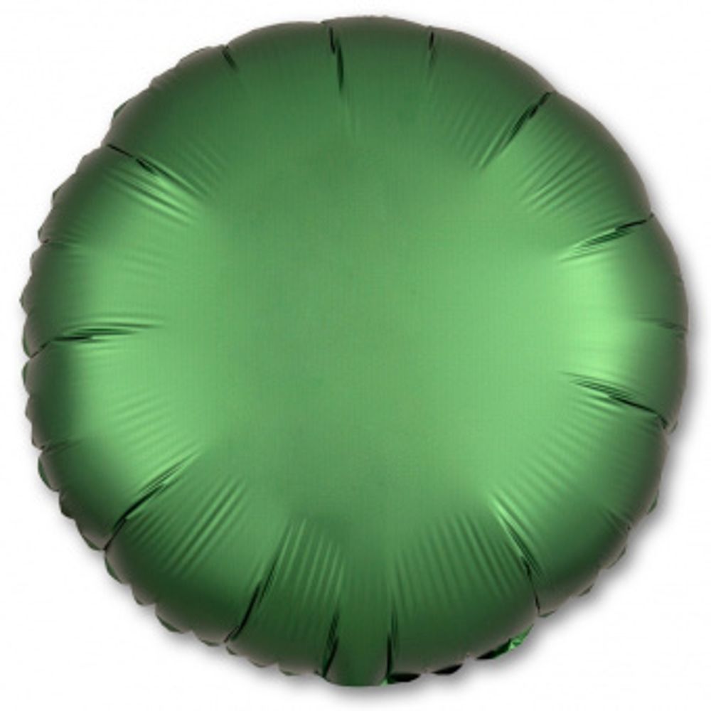 AN шар круг 18" / 45 см сатин зеленый темный / Emerald (БГ-15)  Изображение2