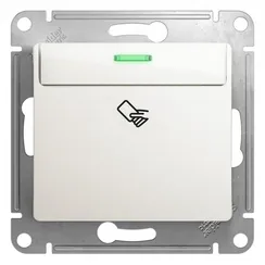 Выключатель карточный с подсветкой, без задержки отключения Systeme Electric Glossa Перламутр GSL000669