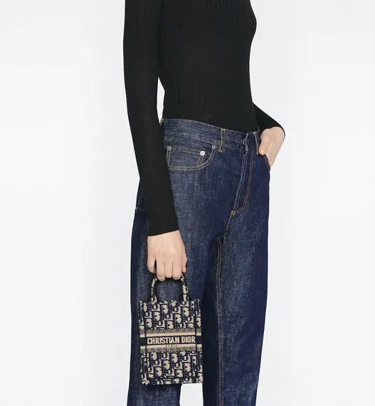 Сумка Dior Book Tote для телефона, модель мини-формата синий
