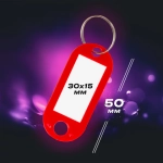 Бирки для ключей 12 шт., длина 50 мм, инфо-окно 30х15 мм, ассорти