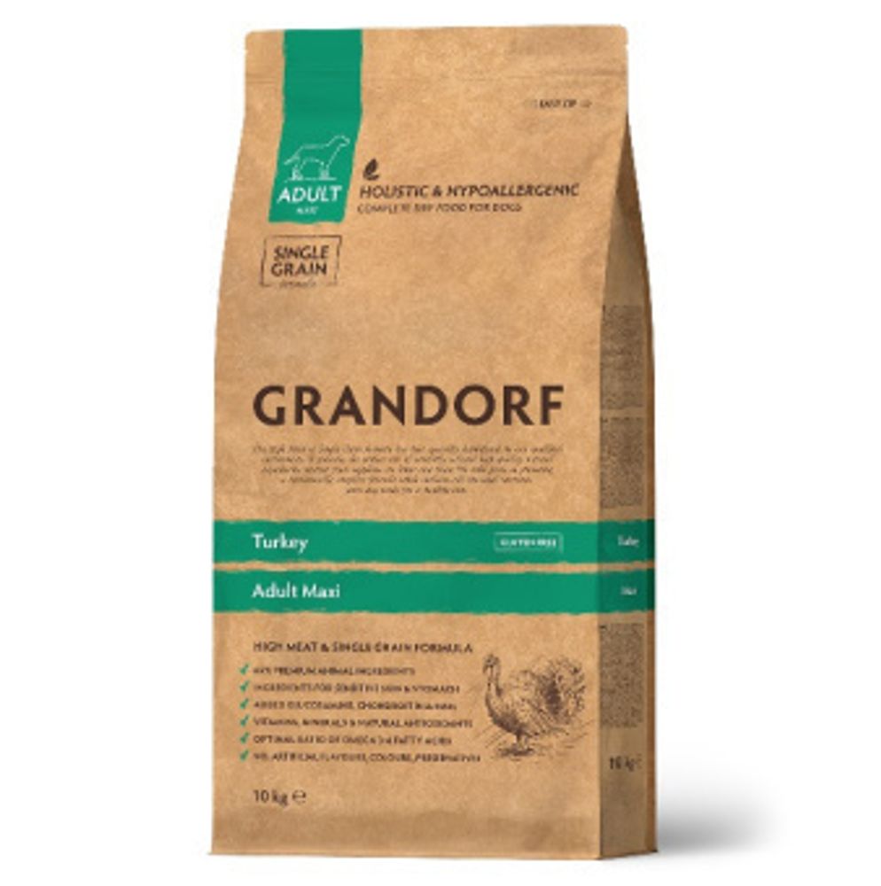 Grandorf 10кг Maxi Holistic Turkey для собак крупных пород, с индейкой