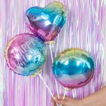 Шар (9''/23 см) Мини-сердце, Нежная радуга, Градиент, 1 шт.