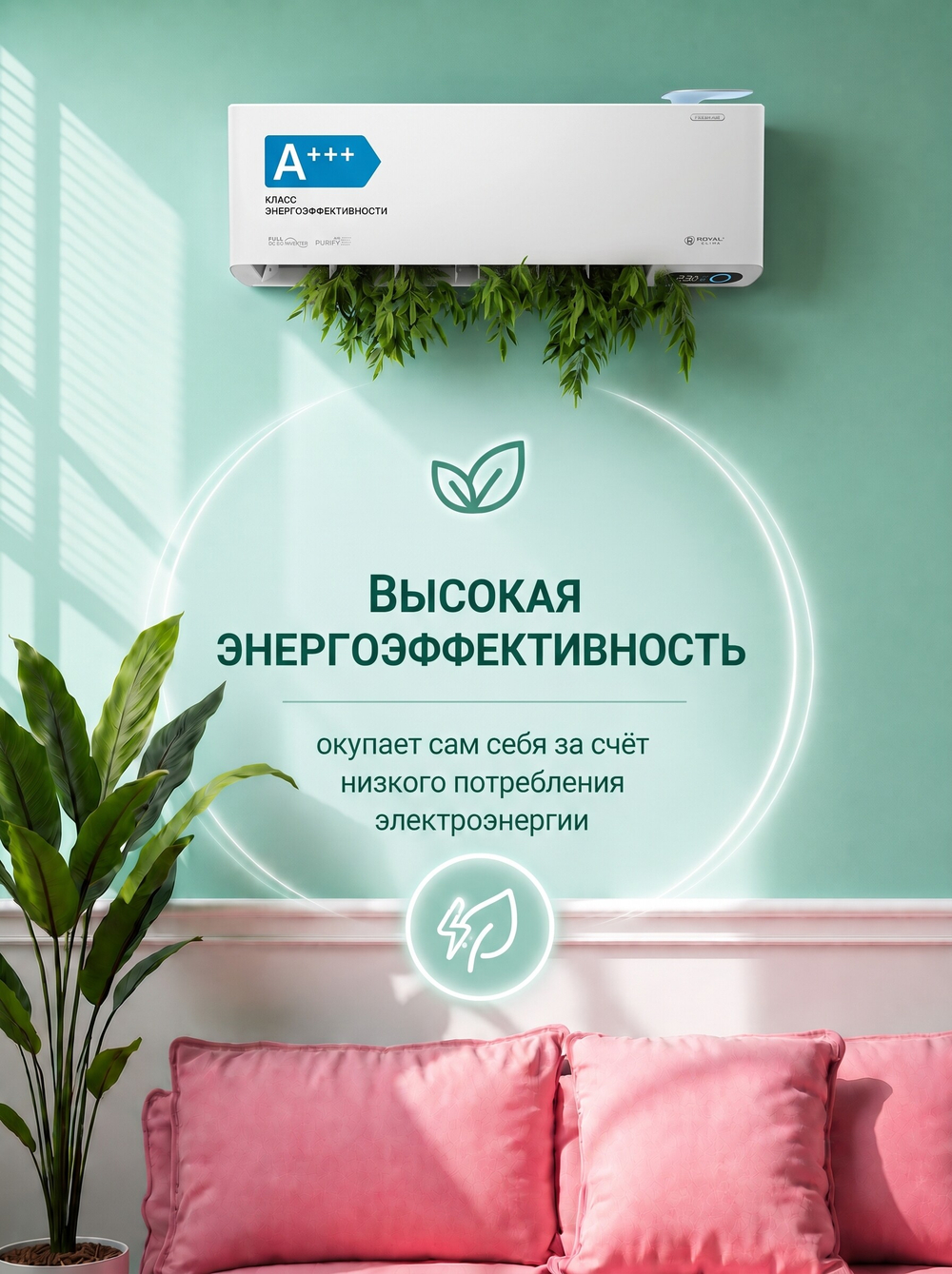 Инверторная сплит-система бризер Royal Clima ROYAL FRESH STANDARD Full DC EU Inverter RCI-RFS28HN