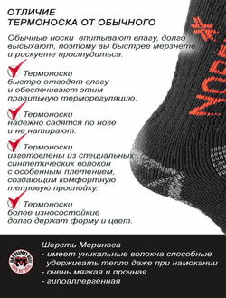 Носки Norfin T4A ARCTIC MERINO CREW р.(39-41) M