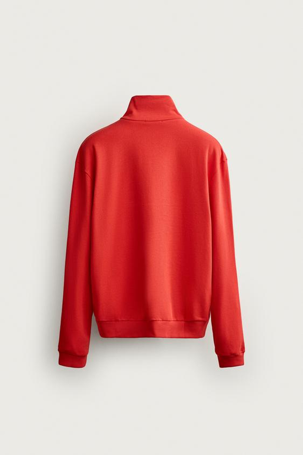 ZARA ТОЛСТОВКА СВОБОДНОГО КРОЯ НА КОНТРАСТНОЙ МОЛНИИ, КРАСНО-ОРАНЖЕВЫЙ