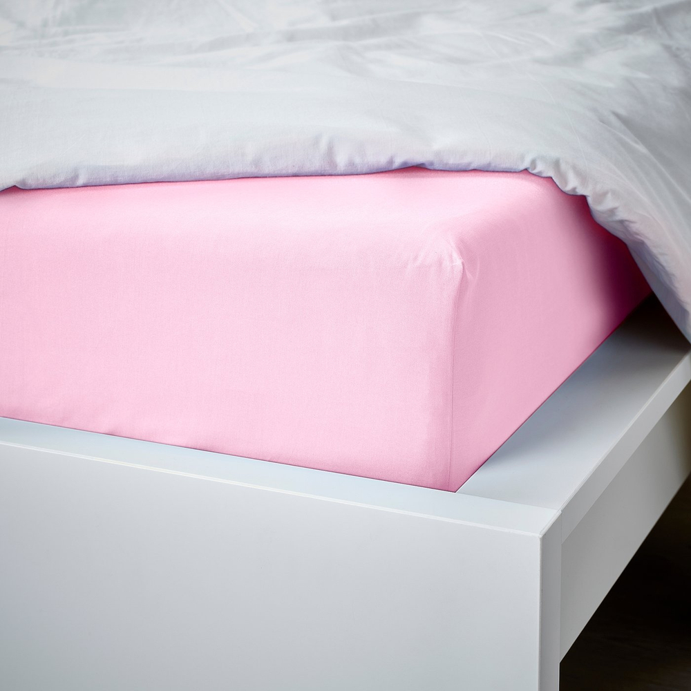 IKEA VÅRVIAL  (ИКЕА ВОРВИАЛ)  -  Простыня на резинке - розовая 120x200 см