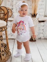 Боди с коротким рукавом "Единорожка с радугой"
