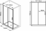 Душевая дверь Ravak Blix Slim BLSDP2-110 X0PMD0300Z1 профиль Черный матовый стекло Transparent