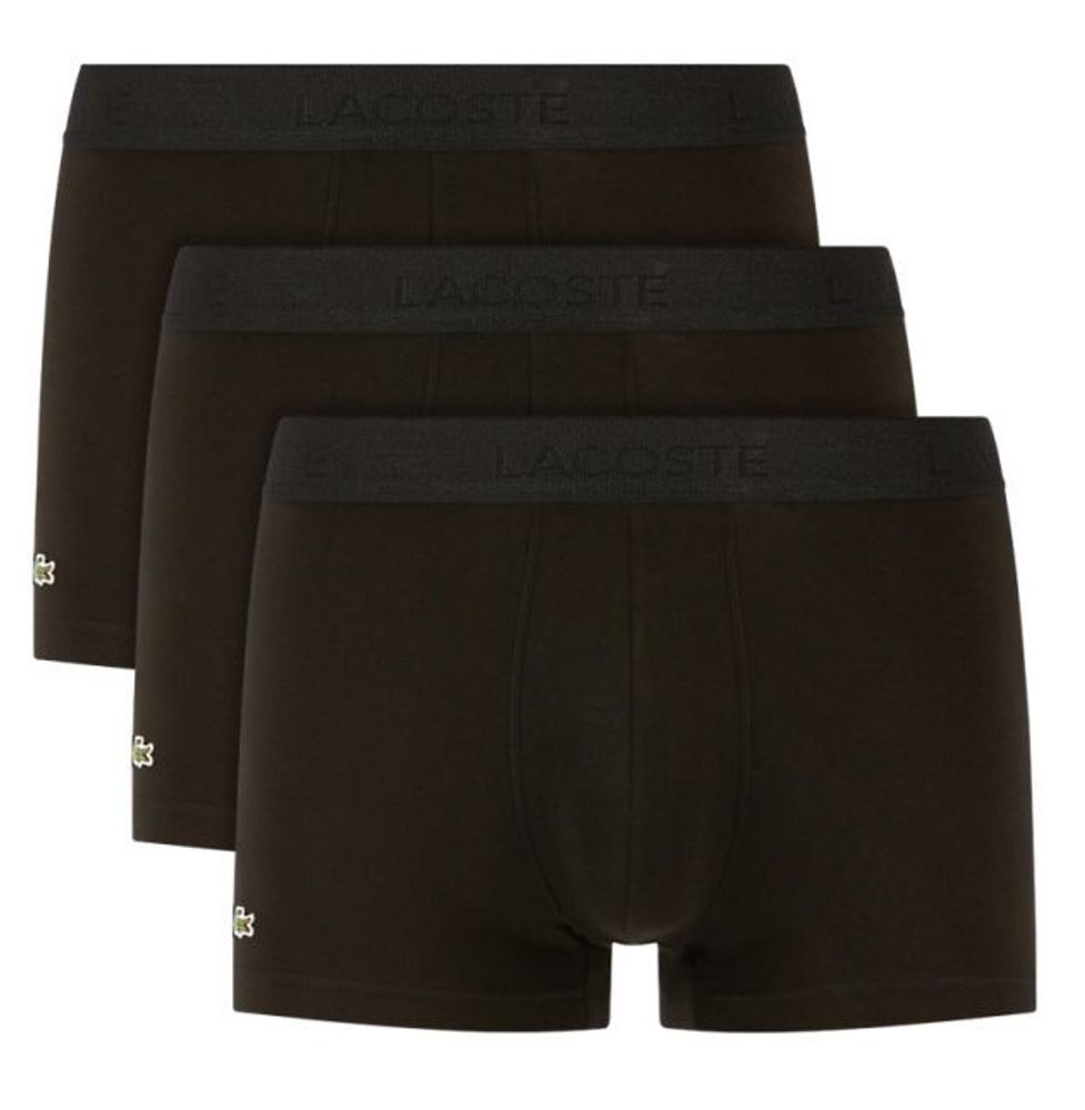 Мужские спортивные боксеры Lacoste Casual Black Boxer Briefs 3P - black