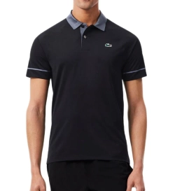 Мужское теннисное поло Lacoste Tennis x Novak Djokovic On Court - black/grey