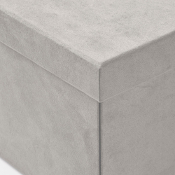 IKEA GJÄTTA  (ИКЕА ГЙЭТТА)  -  Коробка с крышкой - бархат светло-серая 18x25x15 см