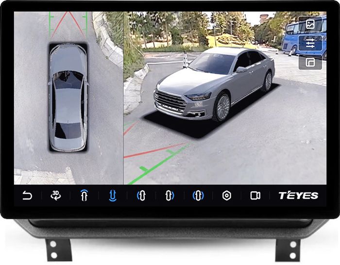 Магнитола для Mitsubishi Outlander 4 2021+ (штатная КЗВ) - Teyes CC3-2K-360 монитор 13" 2K QLED на Android 10, Быстрая, CarPlay, 4G SIM-слот, 4 камеры в комплекте