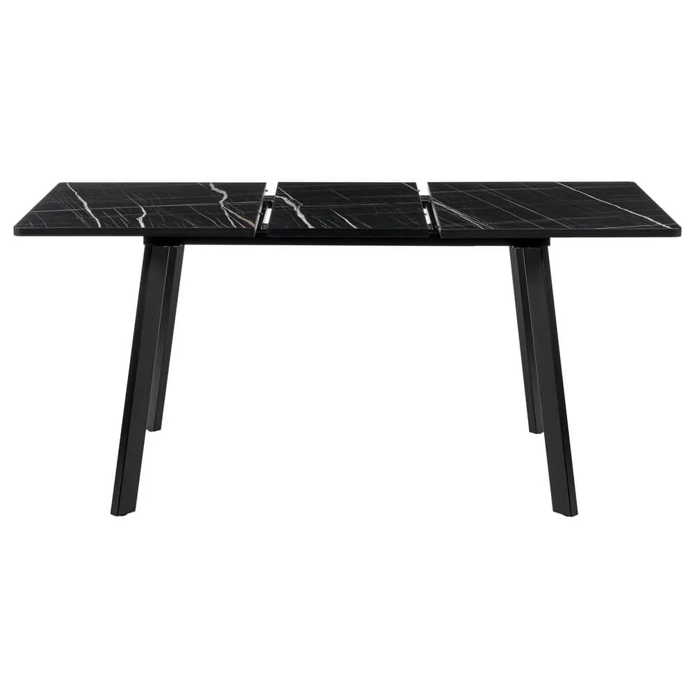 Стол Bradex Home Dublin раскладной 120-160х80х75 чёрный мрамор с чёрными ножками