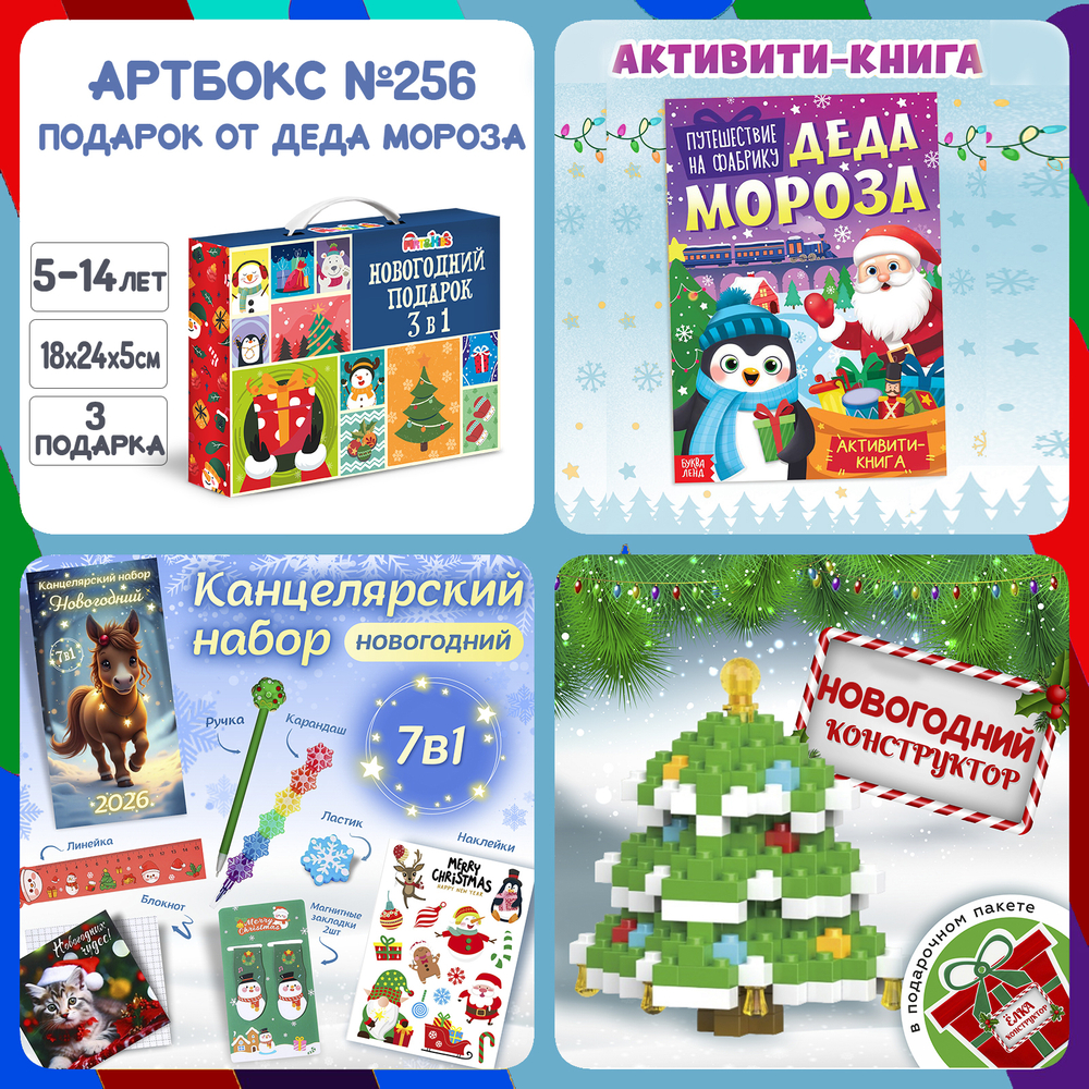 Артбокс №256 "Подарок от Деда Мороза" ( 5-14 лет) из 3 подарков