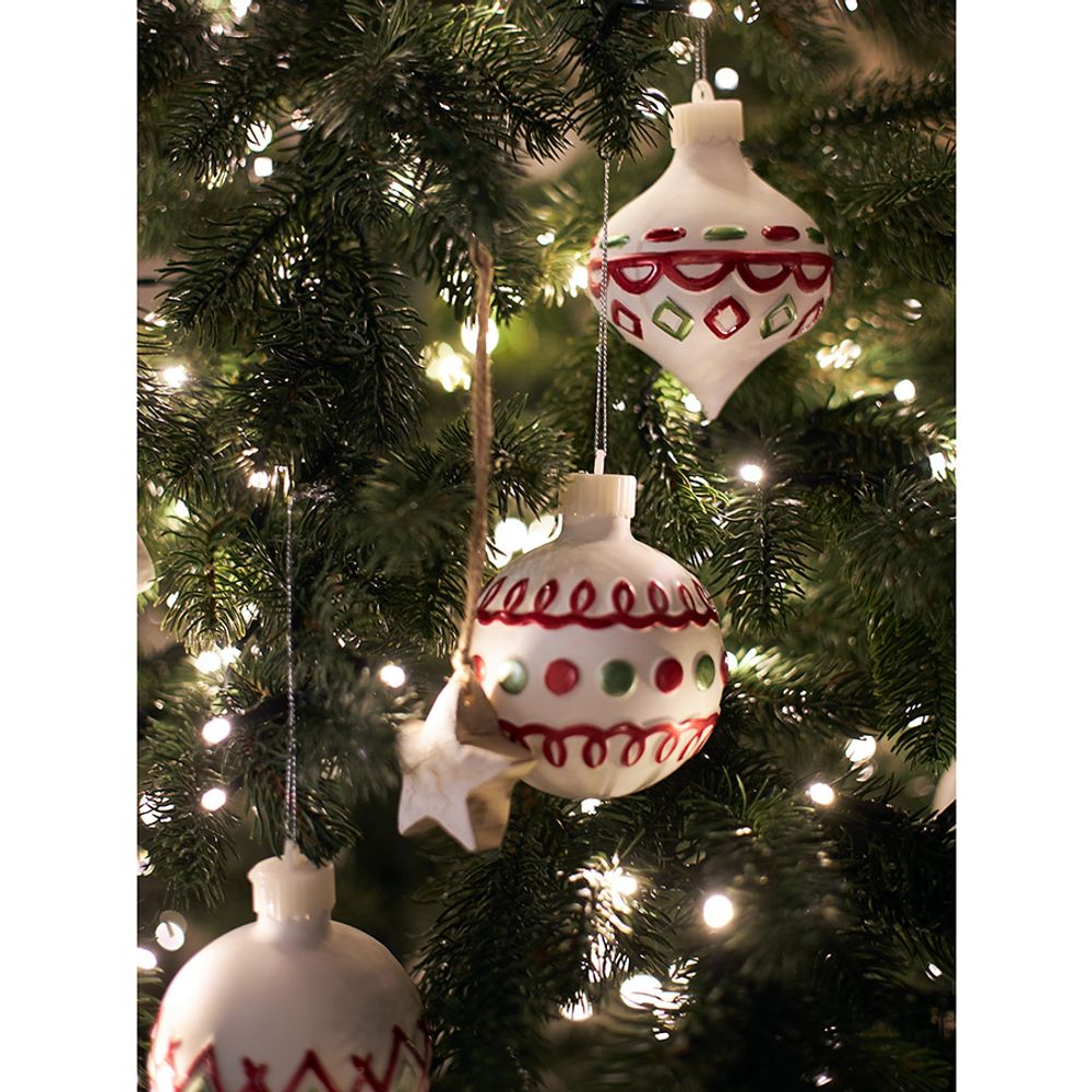 Набор ёлочных украшений с подсветкой Festive embroidery из коллекции New Year Essential, 4 шт.