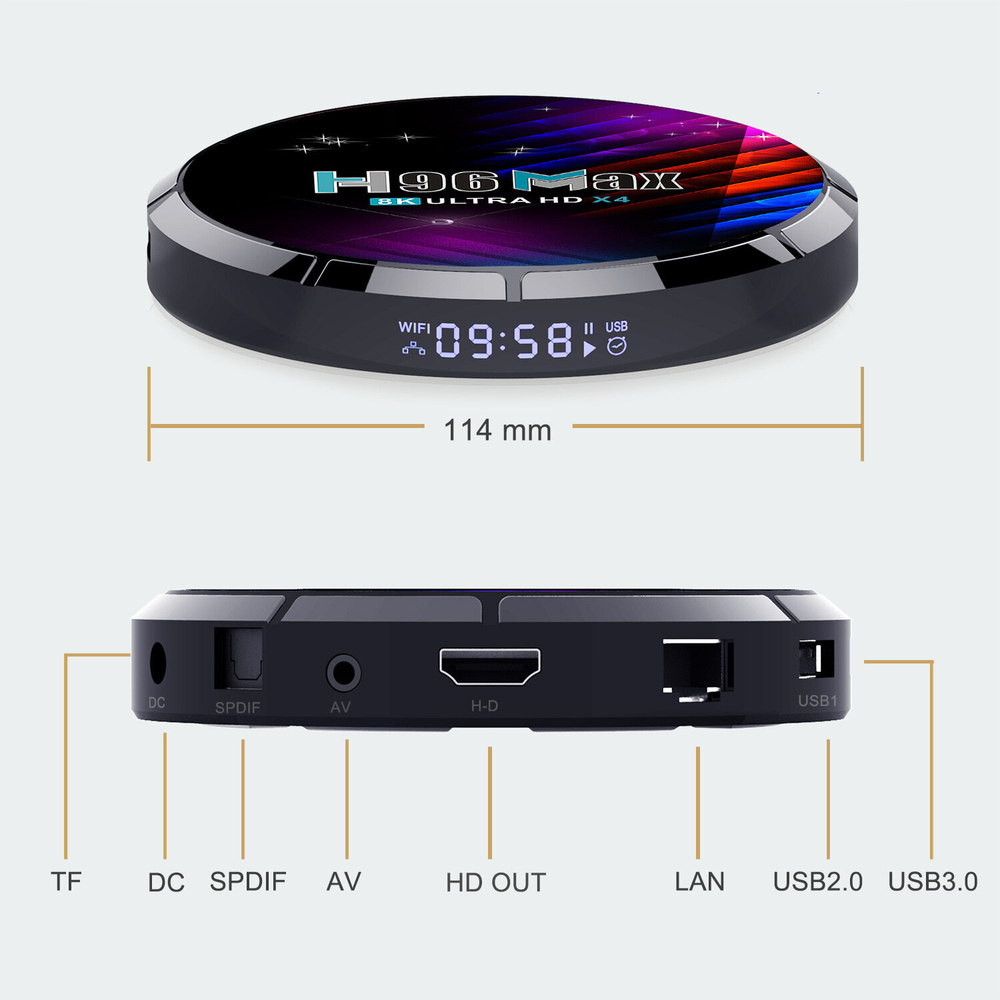Приставка H96max, 4ГБ+64ГБ, 8К, S905X4, Android TV Box