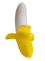 Оригинальный мини-вибратор в форме банана Mini Banana - 13 см. (Цвет: белый с желтым)