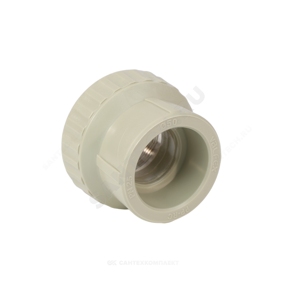 Муфта PP-R комбинированная серая Дн 63х2" ВР под ключ VALFEX 10134063Г