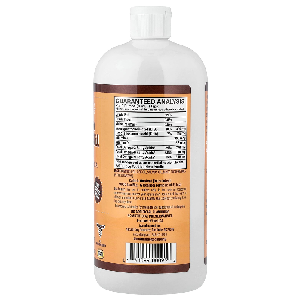 Natural Dog Company, добавка с жиром дикого аляскинского лосося, для собак любого возраста, 946 мл (32 жидк. унции)