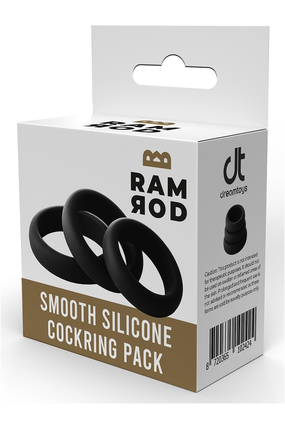 Набор из 3 черных эрекционных колец Smooth Silicone Cockring Pack (Цвет: черный)