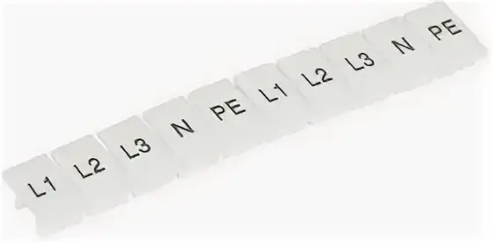 Маркировка клеммного ряда, ширина 8 мм (символы L1, L2, L3, N, PE) (уп. 100 шт.) MTU-6ML 54754